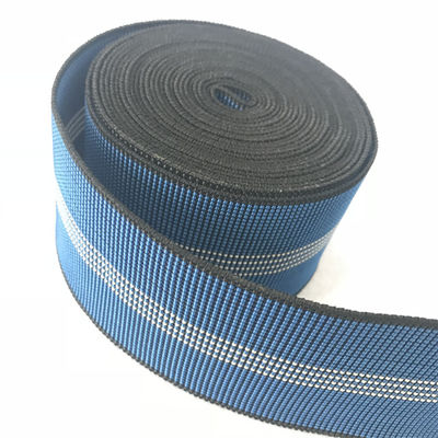 Çin 3 inç kanepe elastik dokuma 70mm genişlik mavi beyaz çizgiler ile% 10 -% 20 uzama Tedarikçi