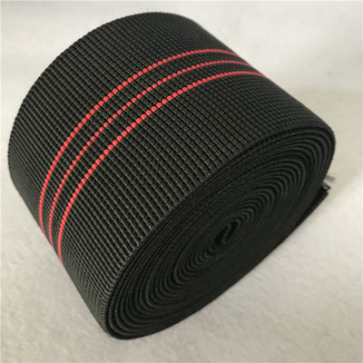 Çin Siyah renk Kanepe Elastik Dokuma 50% -60% kırmızı Çizgiler Ile Uzama kanepe koltuk için kullanın Tedarikçi